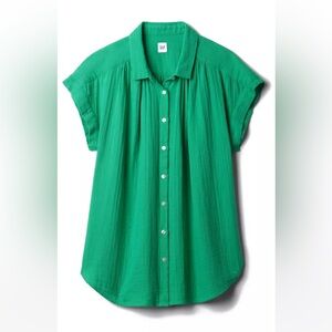 NWT Gap Women’s Crinkle Gauze Short-Sleeved Shirt